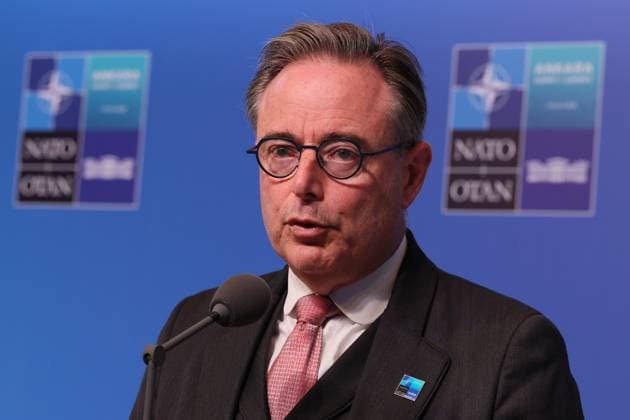 Prime Minister Bart De Wever pictured at the welcome ceremony for a head of states and government summit of the NATO (North Atlantic Treaty Organization) military alliance, Wednesday 08 July 2026, in Ankara, Turkey.  BENOITxDOPPAGNE 180699309