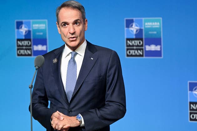 36th NATO Summit in Ankara ANKARA, TURKIYE - JULY 08: Prime Minister of Greece Kyriakos Mitsotakis makes a statement to the press ahead of the main session of the North Atlantic Council Meeting during the second day of the 36th NATO Heads of State and Government Summit in Ankara, Turkiye on July 08, 2026. Dogukan Keskinkilic Anadolu Ankara Turkey. Editorial use only. Please get in touch for any other usage.  Copyright: x2026xAnadoluxDogukanxKeskinkilicx