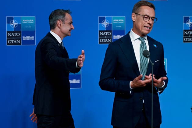 36th NATO Summit in Ankara ANKARA, TURKIYE - JULY 08: Prime Minister of Greece Kyriakos Mitsotakis and Finland President Alexander Stubb make a statement to the press ahead of the main session of the North Atlantic Council Meeting during the second day of the 36th NATO Heads of State and Government Summit in Ankara, Turkiye on July 08, 2026. Dogukan Keskinkilic Anadolu Ankara Turkey. Editorial use only. Please get in touch for any other usage.  Copyright: x2026xAnadoluxDogukanxKeskinkilicx