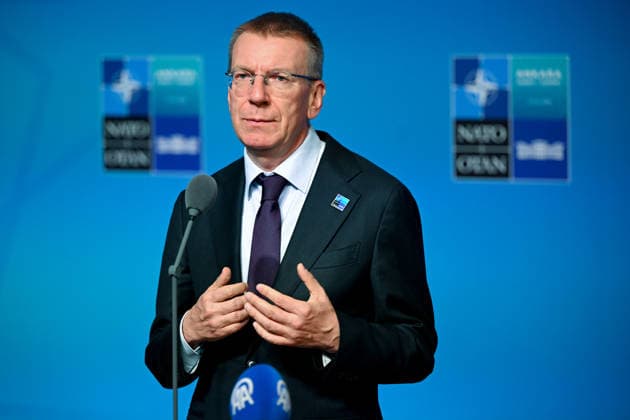 36th NATO Summit in Ankara ANKARA, TURKIYE - JULY 08: Latvia President Edgars Rinkevics makes a statement to the press ahead of the main session of the North Atlantic Council Meeting during the second day of the 36th NATO Heads of State and Government Summit in Ankara, Turkiye on July 08, 2026. Dogukan Keskinkilic Anadolu Ankara Turkey. Editorial use only. Please get in touch for any other usage.  Copyright: x2026xAnadoluxDogukanxKeskinkilicx
