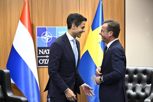 ANKARA, TURKIET 20260708 Nederländernas premiärminister Rob Jetten med Sveriges statsminister Ulf Kristersson (M) under Nato-toppmötet i Ankara, Turkiet. ANKARA TURKIET x10430x *** ANKARA, TURKEY 20260708 Dutch Prime Minister Rob Jetten with Swedish Prime Minister Ulf Kristersson M during the NATO summit in Ankara, Turkey ANKARA TURKEY x10430x  Copyright: xChristinexOlsson TTx NATO-TOPPMÖTE ANKARA 2026 b6IY7QQULWk