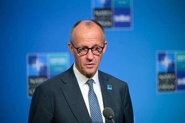 36th NATO Summit in Ankara ANKARA, TURKIYE - JULY 08: German Chancellor Friedrich Merz makes a statement to the press ahead of the main session of the North Atlantic Council Meeting during the second day of the 36th NATO Heads of State and Government Summit in Ankara, Turkiye on July 08, 2026. Dogukan Keskinkilic Anadolu Ankara Turkey. Editorial use only. Please get in touch for any other usage.  Copyright: x2026xAnadoluxDogukanxKeskinkilicx