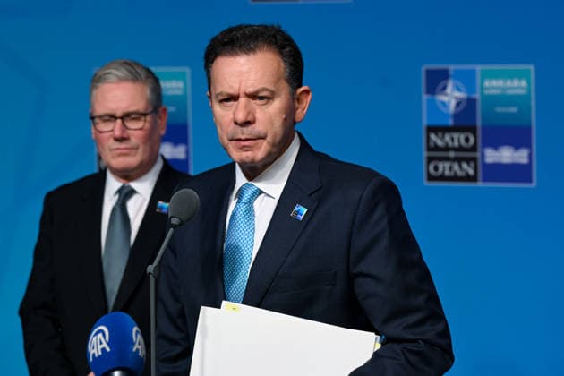 36th NATO Summit in Ankara ANKARA, TURKIYE - JULY 08: British Prime Minister Keir Starmer and Portuguese Prime Minister Luis Montenegro make a statement to the press ahead of the main session of the North Atlantic Council Meeting during the second day of the 36th NATO Heads of State and Government Summit in Ankara, Turkiye on July 08, 2026. Dogukan Keskinkilic Anadolu Ankara Turkey. Editorial use only. Please get in touch for any other usage.  Copyright: x2026xAnadoluxDogukanxKeskinkilicx