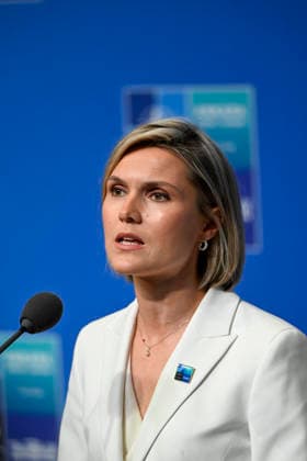 LKS 20260708 Iceland s Prime Minister Kristrun Frostadottir arrives at the 36th NATO Heads of State and Government Summit in Ankara, Turkey, on July 8, 2026. - EMMI KORHONEN Ankara Turkey  Copyright: xEmmixKorhonenx ru2ujirVe4Q