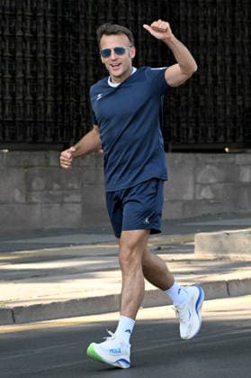 French President Macron goes for morning jog ahead of NATO summit in Ankara ANKARA, TURKIYE - JULY 08: French President Emmanuel Macron goes for a morning jog in Ankara, Turkiye, where he arrived for the 36th NATO Heads of State and Government Summit on July 08, 2026. Gokhan Balci Anadolu Ankara Turkey. Editorial use only. Please get in touch for any other usage.  Copyright: x2026xAnadoluxGokhanxBalcix