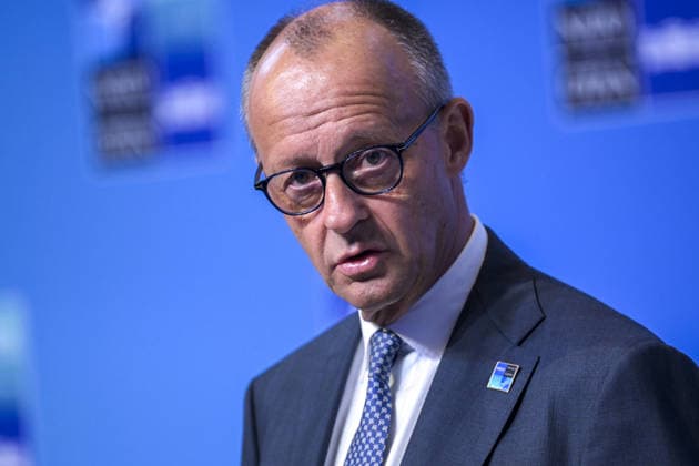 36th NATO Summit in Ankara ANKARA, TURKIYE - JULY 08: German Chancellor Friedrich Merz makes a statement to the press ahead of the main session of the North Atlantic Council Meeting during the second day of the 36th NATO Heads of State and Government Summit in Ankara, Turkiye on July 08, 2026. Ozge Elif Kizil Anadolu Ankara Turkey. Editorial use only. Please get in touch for any other usage.  Copyright: x2026xAnadoluxOzgexElifxKizilx