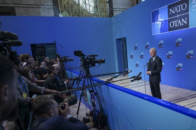 36th NATO Summit in Ankara ANKARA, TURKIYE - JULY 08: Lithuanian Prime Minister Gitanas Nauseda makes a statement to the press ahead of the main session of the North Atlantic Council Meeting during the second day of the 36th NATO Heads of State and Government Summit in Ankara, Turkiye on July 08, 2026. Ozge Elif Kizil Anadolu Ankara Turkey. Editorial use only. Please get in touch for any other usage.  Copyright: x2026xAnadoluxOzgexElifxKizilx