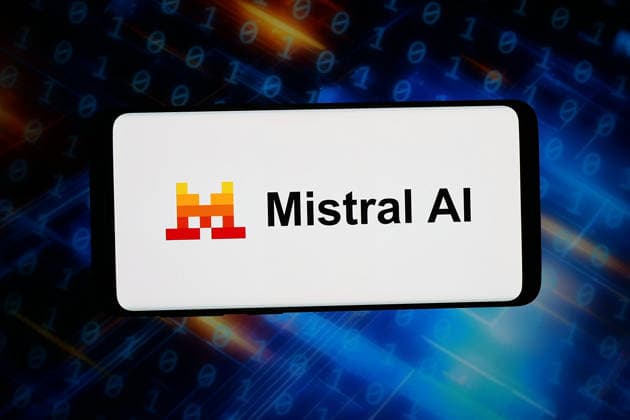 June 11, 2026, Germany: In this photo illustration, the logo of artificial intelligence company Mistral AI is displayed on a smartphone in front of abstract background on computer screen. Germany  - ZUMAs197 20260611_aab_s197_056 Copyright: xTimonxSchneiderx