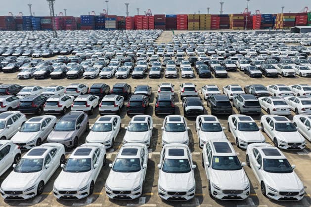 Nanjing Port Exported Vehicles Exported vehicles parked at Nanjing Port in Nanjing City, Jiangsu Province, China on July 8, 2026. Nanjing Jiangsu China  Copyright: xCFOTOx i1783528581499
