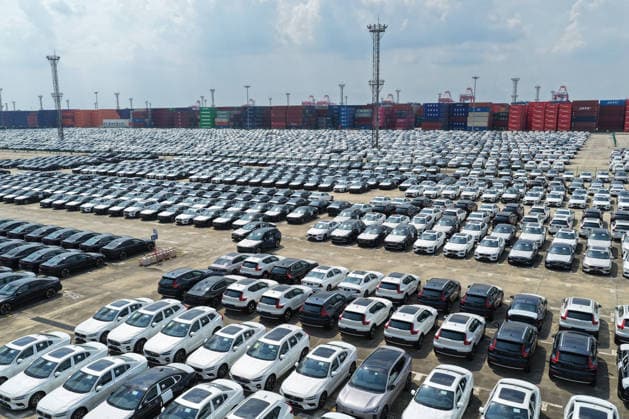 Nanjing Port Exported Vehicles Exported vehicles parked at Nanjing Port in Nanjing City, Jiangsu Province, China on July 8, 2026. Nanjing Jiangsu China  Copyright: xCFOTOx i1783528581651