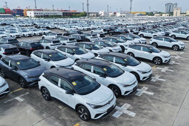Nanjing Port Exported Vehicles Exported vehicles parked at Nanjing Port in Nanjing City, Jiangsu Province, China on July 8, 2026. Nanjing Jiangsu China  Copyright: xCFOTOx i1783528582009