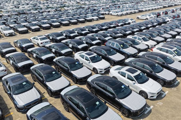 Nanjing Port Exported Vehicles Exported vehicles parked at Nanjing Port in Nanjing City, Jiangsu Province, China on July 8, 2026. Nanjing Jiangsu China  Copyright: xCFOTOx i1783528582729