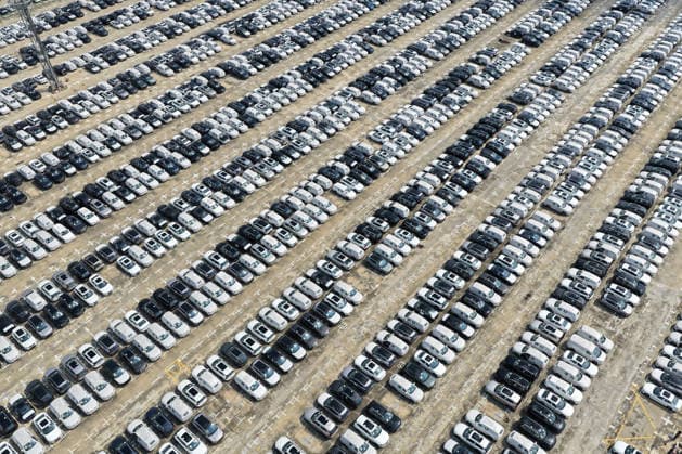 Nanjing Port Exported Vehicles Exported vehicles parked at Nanjing Port in Nanjing City, Jiangsu Province, China on July 8, 2026. Nanjing Jiangsu China  Copyright: xCFOTOx i1783528583786