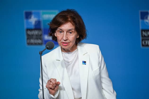 NATO Leaders Summit - North Atlantic Council Meeting - Ankara President of North Macedonia Gordana Siljanovska Davkova attending North Atlantic Council Meeting during the second day of the 36th NATO Heads of State and Government Summit in Ankara, Turkiye on July 8, 2026. Photo by Alaxis Jumeau ABACAPRESS.COM Ankara Turkey  Copyright: xJumeauxAlexis ABACAx