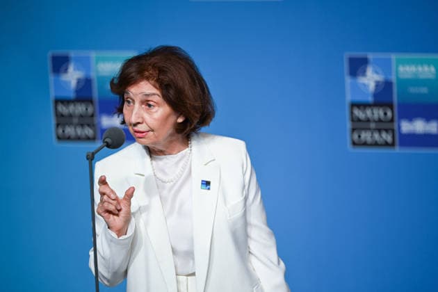NATO Leaders Summit - North Atlantic Council Meeting - Ankara President of North Macedonia Gordana Siljanovska Davkova attending North Atlantic Council Meeting during the second day of the 36th NATO Heads of State and Government Summit in Ankara, Turkiye on July 8, 2026. Photo by Alaxis Jumeau ABACAPRESS.COM Ankara Turkey  Copyright: xJumeauxAlexis ABACAx