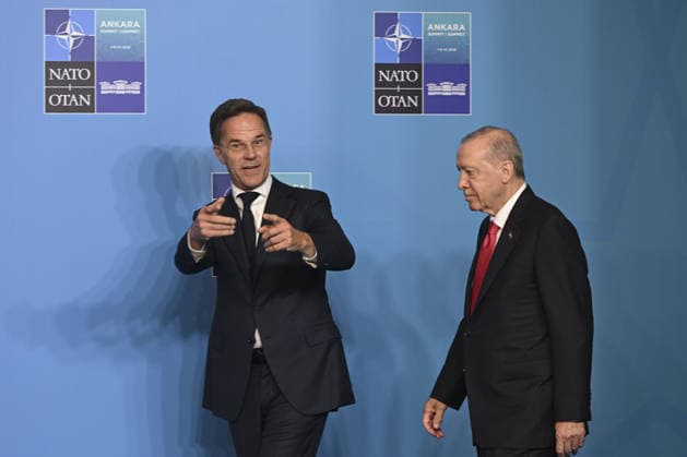 36th NATO Summit in Ankara ANKARA, TURKIYE - JULY 8: Turkish President Recep Tayyip Erdogan (CR) and NATO Secretary General Mark Rutte (L) welcome guests ahead of the North Atlantic Council meeting, held as part of the 36th NATO Summit of Heads of State and Government in Ankara, Turkiye, on July 8, 2026. Binnur Ege Gurun Kocak Anadolu Ankara Turkey. Editorial use only. Please get in touch for any other usage.  Copyright: x2026xAnadoluxBinnurxEgexGurunxKocakx