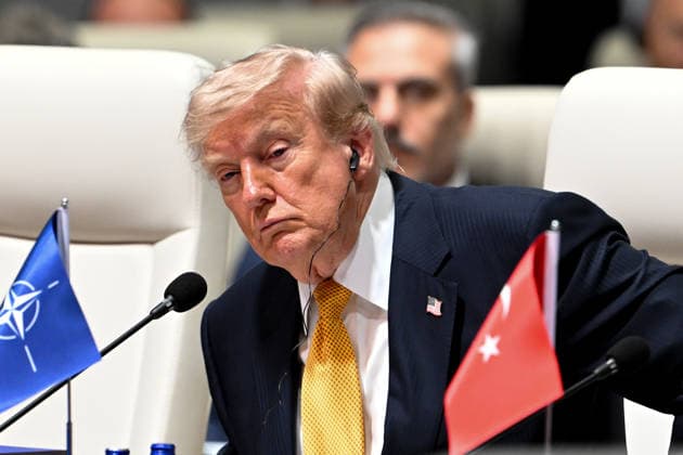 36th NATO Summit in Ankara ANKARA, TURKIYE - JULY 08: US President Donald Trump attends the North Atlantic Council meeting held as part of the 36th NATO Heads of State and Government Summit at the Presidential Complex in Ankara, Turkiye on July 08, 2026. Rasit Aydogan Anadolu Ankara Turkey. Editorial use only. Please get in touch for any other usage.  Copyright: x2026xAnadoluxRasitxAydoganx