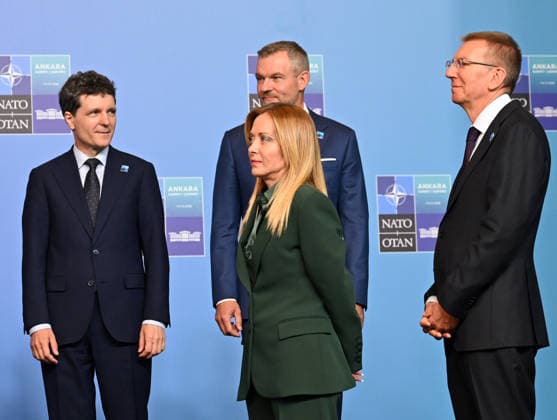 36th NATO Summit in Ankara ANKARA, TURKIYE - JULY 08: Italian Prime Minister Giorgia Meloni poses with other heads of state and government for a family photo during the 36th NATO Heads of State and Government Summit held at the Presidential Complex in Ankara, Turkiye on July 08, 2026. Mehmet Ali Ozcan Anadolu Ankara Turkey. Editorial use only. Please get in touch for any other usage.  Copyright: x2026xAnadoluxMehmetxAlixOzcanx