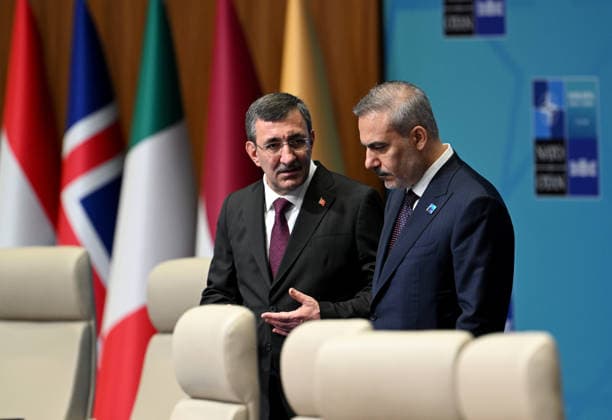 36th NATO Summit in Ankara ANKARA, TURKIYE - JULY 8: Turkish Foreign Minister Hakan Fidan and Turkish Vice President Cevdet Yilmaz attend the North Atlantic Council meeting, held as part of the 36th NATO Summit of Heads of State and Government in Ankara, Turkiye, on July 8, 2026. Rasit Aydogan Anadolu Ankara Turkey. Editorial use only. Please get in touch for any other usage.  Copyright: x2026xAnadoluxRasitxAydoganx