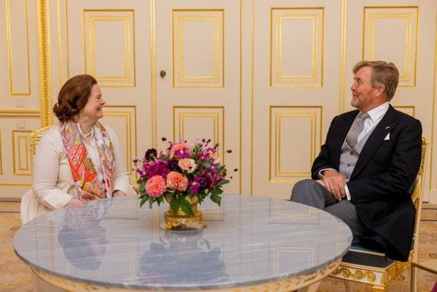 Den Haag, The Netherlands, 2026-07-08 09:35:34 THE HAGUE, 08-07-2026, Noordeinde Palace. King Willem Alexander receives the Ambassador of the Federal Republic of Germany, Her Excellency Tania Freiin von Uslar-Gleichen, at Noordeinde Palace in The Hague for the presentation of their credentials. PHOTO: NLBeeld POOL Wesley de Wit Credit: NL Beeld Patrick van Emst  Copyright: xx x
