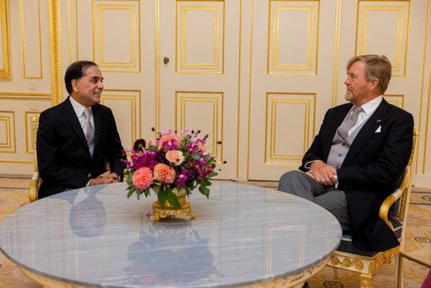 Den Haag, The Netherlands, 2026-07-08 10:21:34 THE HAGUE, 08-07-2026, Noordeinde Palace. King Willem Alexander receives the Ambassador of the People s Republic of Bangladesh, His Excellency Faiyaz Murshid Kazi, at Noordeinde Palace in The Hague for the presentation of their credentials. PHOTO: NLBeeld POOL Wesley de Wit Credit: NL Beeld Patrick van Emst  Copyright: xx x