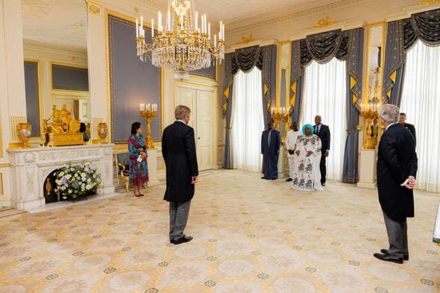 Den Haag, The Netherlands, 2026-07-08 11:03:51 THE HAGUE, 08-07-2026, Noordeinde Palace. King Willem Alexander receives the Ambassador of the People s Republic of Bangladesh, His Excellency Faiyaz Murshid Kazi, at Noordeinde Palace in The Hague for the presentation of their credentials. PHOTO: NLBeeld POOL Wesley de Wit Credit: NL Beeld Patrick van Emst  Copyright: xx x