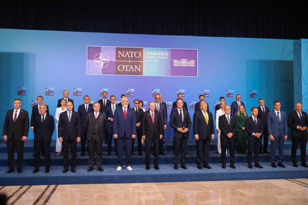 July 8, 2026, Ankara, Turkey: Turkish President Recep Tayyip Erdogan, NATO Secretary General Mark Rutte, U.S. President Donald Trump, French President Emmanuel Macron, Czech President Petr Pavel, Latvian President Edgars Rinkevics, Finnish President Alexander Stubb, Romanian President Nicusor Dan, Slovak President Peter Pellegrini, Polish President Karol Nawrocki, Croatian President Zoran Milanovic, Lithuanian President Gitanas Nauseda, Dutch Prime Minister Rob Jetten, German Chancellor Friedrich Merz, British Prime Minister Keir Starmer, Spanish Prime Minister Pedro Sanchez, Danish Prime Minister Mette Frederiksen, Greek Prime Minister Kyriakos Mitsotakis, Portuguese Prime Minister Luis Montenegro, Luxembourg Prime Minister Luc Frieden, Be  - ZUMAz156 20260708_zip_z156_003 Copyright: xBeataxZawrzelx