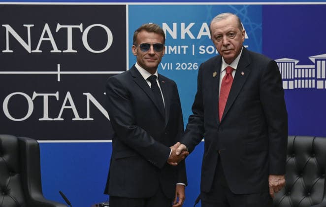 36th NATO Summit in Ankara ANKARA, TURKIYE - JULY 8: Turkish President Recep Tayyip Erdogan meets with French President Emmanuel Macron as part of the 36th NATO Heads of State and Government Summit in Ankara, Turkiye, on July 8, 2026. Utku Ucrak Anadolu Ankara Turkey. Editorial use only. Please get in touch for any other usage.  Copyright: x2026xAnadoluxUtkuxUcrakx