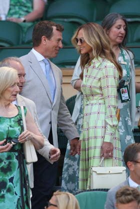 . 08 07 2026. London, United Kingdom. Queen Camilla, Peter Phillips and Harriet Sperling in the Royal Box on day ten of the Wimbledon Tennis Championships in London. xStephenxLockx xi-Imagesx IIM-26894-0030