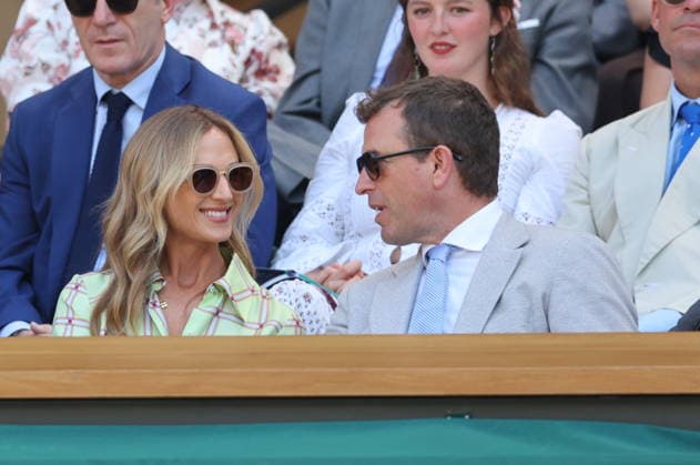 . 08 07 2026. London, United Kingdom. Queen Camilla, Peter Phillips and Harriet Sperling in the Royal Box on day ten of the Wimbledon Tennis Championships in London.  xStephenxLockx xi-Imagesx IIM-26894-0037