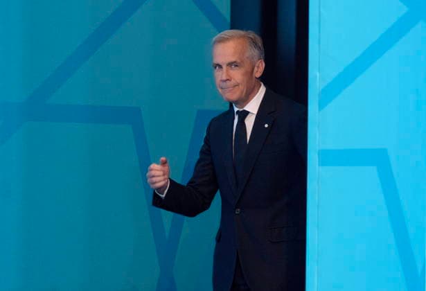 July 8, 2026, Ankara, Turkey: Prime Minister Mark Carney pumps his fist as he is introduced at an official welcome at the NATO Summit in Ankara, Turkey, Wednesday, July 8, 2026. Ankara Turkey  - ZUMAc35_ 20260708_zaf_c35_030 Copyright: xAdrianxWyldx