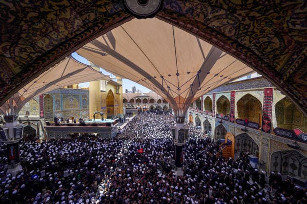 Farewell ceremony held for Iran s former leader Ali Khamenei in Najaf NAJAF, IRAQ - JULY 8: Large crowds carrying flags and posters attend the farewell ceremony held for former Iranian leader Ali Khamenei, who was killed in U.S.-Israeli attacks as in Najaf, Iran on July 8, 2026. The coffins of Khamenei and his family members are transported through the crowd in a specially designed truck after the Imam Reza Shrine before being brought to the Imam Ali Shrine. Karar Essa Anadolu Najaf Iraq. Editorial use only. Please get in touch for any other usage.  Copyright: x2026xAnadoluxKararxEssax