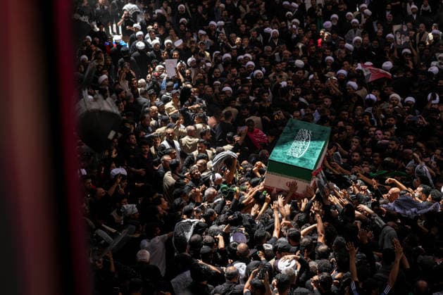 Farewell ceremony held for Iran s former leader Ali Khamenei in Najaf NAJAF, IRAQ - JULY 8: Large crowds carrying flags and posters attend the farewell ceremony held for former Iranian leader Ali Khamenei, who was killed in U.S.-Israeli attacks as in Najaf, Iran on July 8, 2026. The coffins of Khamenei and his family members are transported through the crowd in a specially designed truck after the Imam Reza Shrine before being brought to the Imam Ali Shrine. Karar Essa Anadolu Najaf Iraq. Editorial use only. Please get in touch for any other usage.  Copyright: x2026xAnadoluxKararxEssax
