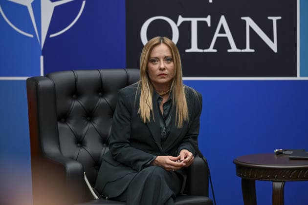 36th NATO Summit in Ankara ANKARA, TURKIYE - JULY 8: Turkish President Recep Tayyip Erdogan (not seen) meets with Italian Prime Minister Giorgia Meloni as part of the 36th NATO Heads of State and Government Summit in Ankara, Turkiye, on July 8, 2026. Utku Ucrak Anadolu Ankara Turkey. Editorial use only. Please get in touch for any other usage.  Copyright: x2026xAnadoluxUtkuxUcrakx