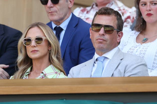 . 08 07 2026. London, United Kingdom. Queen Camilla, Peter Phillips and Harriet Sperling in the Royal Box on day ten of the Wimbledon Tennis Championships in London. xStephenxLockx xi-Imagesx IIM-26894-0045
