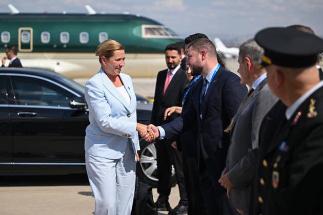 36th NATO Summit in Ankara ANKARA, TURKIYE - JULY 8: Danish Prime Minister Mette Frederiksen departs from Ankara Airport following the 36th NATO Heads of State and Government Summit in Ankara, Turkiye, on July 8, 2026. Muhammed Abdullah Kurtar Anadolu Ankara Turkey. Editorial use only. Please get in touch for any other usage.  Copyright: x2026xAnadoluxMuhammedxAbdullahxKurtarx