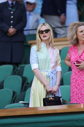 . 08 07 2026. London, United Kingdom. Queen Camilla, Peter Phillips and Harriet Sperling and Elle Fanning in the Royal Box on day ten of the Wimbledon Tennis Championships in London. xStephenxLockx xi-Imagesx IIM-26894-0071