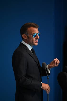 NATO Ankara Summit ANKARA, TURKIYE - JULY 8: French President Emmanuel Macron speaks to press following the 36th NATO Heads of State and Government Summit in Ankara, Turkiye, on July 8, 2026. Harun Ozalp Anadolu Ankara Turkey. Editorial use only. Please get in touch for any other usage.  Copyright: x2026xAnadoluxHarunxOzalpx