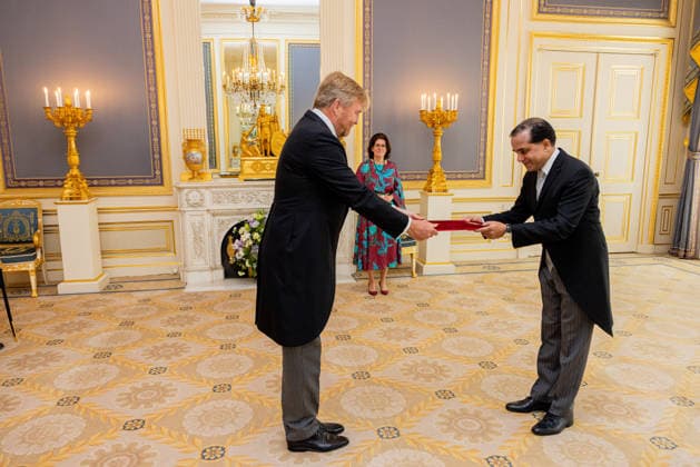 08-07-2026 Palace King Willem-Alexander during a meeting with the Ambassador of the People s Republic of Bangladesh, His Excellency F.M. Kazi at palace Noordeinde in The Hague. Â  Copyright: xPPEx