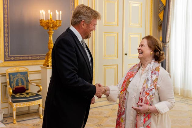 08-07-2026 Palace King Willem-Alexander during a meeting with the Ambassador of the Federal Republic of Germany, Her Excellency T. von Uslar-Gleichen at palace Noordeinde in The Hague. Â  Copyright: xPPEx