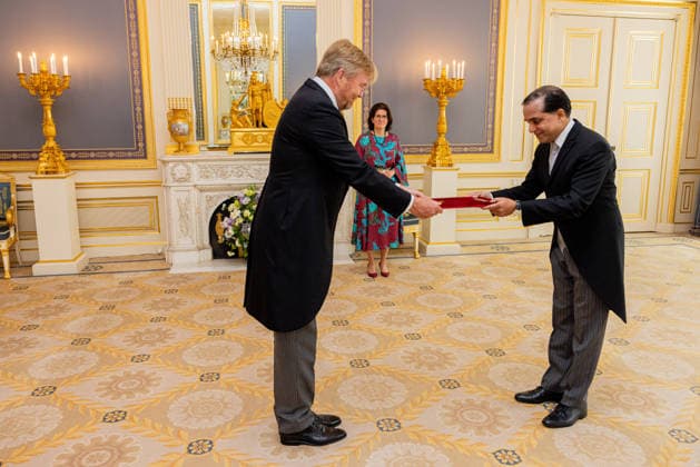 08-07-2026 Palace King Willem-Alexander during a meeting with the Ambassador of the People s Republic of Bangladesh, His Excellency F.M. Kazi at palace Noordeinde in The Hague. Â  Copyright: xPPEx