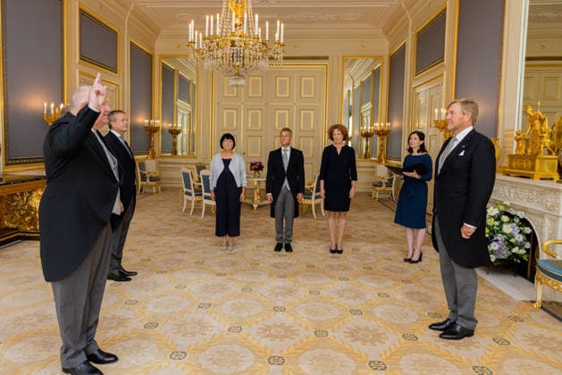 08-07-2026 Palace King Willem-Alexander during a meeting with Ambassador drs. G.M. Landheer (PV OESO), Hare Excellentie drs. E.H.T. van Eerten (Chisinau), Zijne Excellentie drs. R.F.N.W. Wols (Manilla), Zijne Excellentie mr. R.J.P. Pronk (Bagdad), Hare Excellentie drs. A.J. Ter Hoeve-van Heek (Valletta), Hare Excellentie drs. M.M. Monster (Tirana), Zijne Excellentie drs. J.T.M. Akerboom (Accra), Hare Excellentie drs. J.D. Nienhuis (Wellington), Zijne Excellentie drs. R.P.M. Martin (Lissabon), Hare Excellentie mr. dr. M.J. Busstra (Paramaribo) en Hare Excellentie drs. A.P. Diepenbroek (Kopenhagen). Â  Copyright: xPPEx