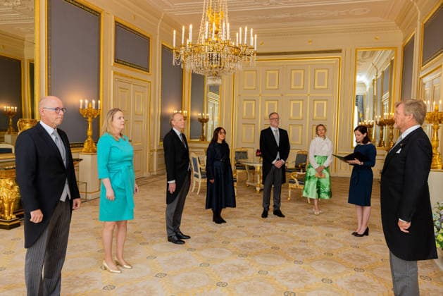 08-07-2026 Palace King Willem-Alexander during a meeting with Ambassador drs. G.M. Landheer (PV OESO), Hare Excellentie drs. E.H.T. van Eerten (Chisinau), Zijne Excellentie drs. R.F.N.W. Wols (Manilla), Zijne Excellentie mr. R.J.P. Pronk (Bagdad), Hare Excellentie drs. A.J. Ter Hoeve-van Heek (Valletta), Hare Excellentie drs. M.M. Monster (Tirana), Zijne Excellentie drs. J.T.M. Akerboom (Accra), Hare Excellentie drs. J.D. Nienhuis (Wellington), Zijne Excellentie drs. R.P.M. Martin (Lissabon), Hare Excellentie mr. dr. M.J. Busstra (Paramaribo) en Hare Excellentie drs. A.P. Diepenbroek (Kopenhagen). Â  Copyright: xPPEx