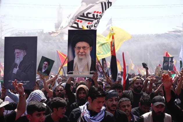 Farewell ceremony for Iran s former leader Khamenei in Karbala KARBALA, IRAQ - JULY 08: Thousands of people carrying posters of Iran s former Supreme Leader Ali Khamenei and flags gather near the Imam Hussein Shrine in Karbala, Iraq, to attend the farewell ceremony for Khamenei, who was killed in the U.S.-Israeli attacks, on July 8, 2026. Murtadha Al-Sudani Anadolu Karbala Iraq. Editorial use only. Please get in touch for any other usage.  Copyright: x2026xAnadoluxMurtadhaxAl-Sudanix