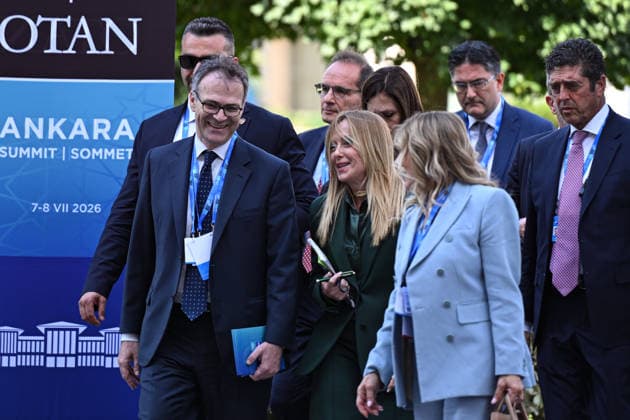 36th NATO Summit in Ankara ANKARA, TURKIYE - JULY 8: Italian Prime Minister Giorgia Meloni attends the North Atlantic Council meeting held as part of the 36th NATO Heads of State and Government Summit at the Presidential Complex in Ankara, Turkiye, on July 8, 2026. Harun Ozalp Anadolu Ankara Turkey. Editorial use only. Please get in touch for any other usage.  Copyright: x2026xAnadoluxHarunxOzalpx