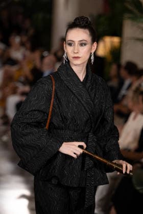 PFW - Franck Sorbier Runway A model walks the runway during the Franck Sorbier Haute Couture Fall Winter 2026 2027 show as part of Paris Fashion Week in Paris, France on July 08, 2026. Photo by Laurent Zabulon ABACAPRESS.COM  Copyright: xZabulonxLaurent ABACAx