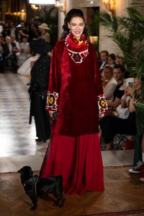 PFW - Franck Sorbier Runway A model walks the runway during the Franck Sorbier Haute Couture Fall Winter 2026 2027 show as part of Paris Fashion Week in Paris, France on July 08, 2026. Photo by Laurent Zabulon ABACAPRESS.COM  Copyright: xZabulonxLaurent ABACAx