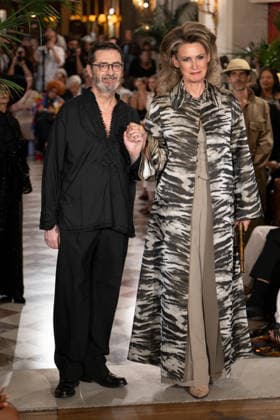 PFW - Franck Sorbier Runway Franck Sorbier and a model walk the runway during the Franck Sorbier Haute Couture Fall Winter 2026 2027 show as part of Paris Fashion Week in Paris, France on July 08, 2026. Photo by Laurent Zabulon ABACAPRESS.COM  Copyright: xZabulonxLaurent ABACAx