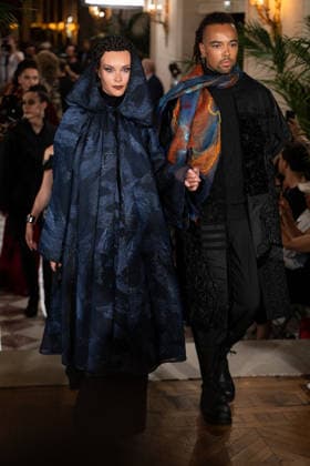PFW - Franck Sorbier Runway A model walks the runway during the Franck Sorbier Haute Couture Fall Winter 2026 2027 show as part of Paris Fashion Week in Paris, France on July 08, 2026. Photo by Laurent Zabulon ABACAPRESS.COM  Copyright: xZabulonxLaurent ABACAx