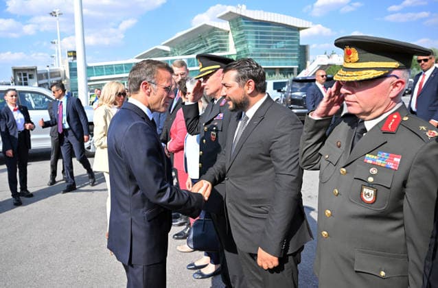 36th NATO Summit in Ankara ANKARA, TURKIYE - JULY 08: French President Emmanuel Macron departs from Esenboga Airport following the 36th NATO Summit in Ankara, Turkiye, on July 8, 2026. Hakan Nural Anadolu Ankara Turkey. Editorial use only. Please get in touch for any other usage.  Copyright: x2026xAnadoluxHakanxNuralx